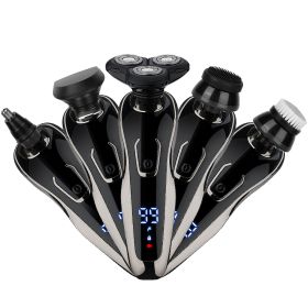 1Pack 5 In 1 Electric Razor Shaver Rechargeable Cordless Head Beard Trimmer Shaver Kit IPX6 Waterproof Dry Wet Grooming Kit