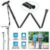 Travel Folding Trekking Hiking Pole,Collapsible Cane Adjustable Walking Stick Portable Mobility Aid for Women Men Hikers Gift,Black