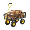 Vevor 500 Lbs Steel Garden Cart, Heavy Duty Pullable Cart with Wheels for Garden, Metal Yard Utility Wagon with 10" All Terrain Tires