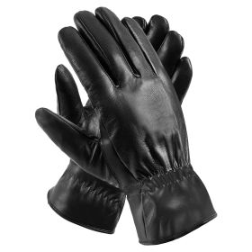 1Pair Unisex Leather Winter Warm Gloves Outdoor Windproof Soft Gloves Cycling Skiing Running Cold Winter Gloves (Option: M)
