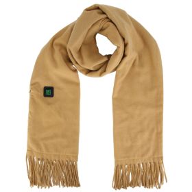 1Pc Electric Heated Winter Scarf USB Heating Neck Wrap Unisex Heated Neck Shawl Soft Warm Scarves 3 Heating Modes For Outdoor Cycling Skiing Skating (Color: Brown)