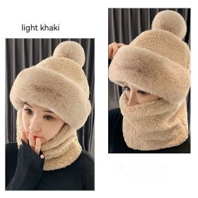 Hat Ear Protection And Wind Protection Outdoor Female Single-layer Fleece-lined (Option: Light Khaki)