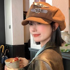 Cloud Hat For Women Autumn And Winter All-matching Small Face (Option: Coffee Bear Style)