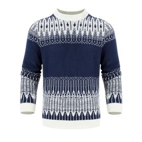 Men's Knitted Sweater Fashion Long-sleeved Pullover Tops Fall And Winter Clothing (Option: 1 Style-S)